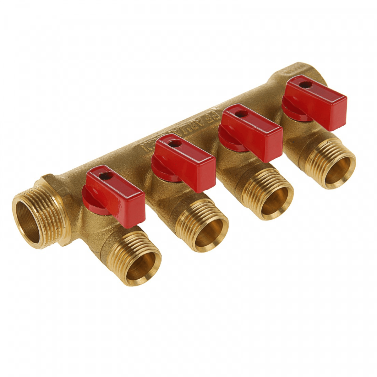 Коллектор латунный 3/4\" внутр./наружн. х 16 х 4 выхода с шаровыми ...